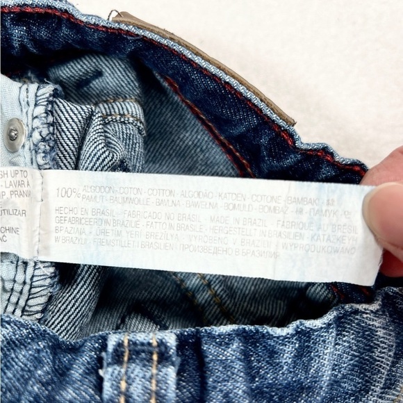 ZARA Boys 100% Cotton Red Thread Embroidered Jeans Dark Wash Casual Size 3-4 - Picture 10 of 10